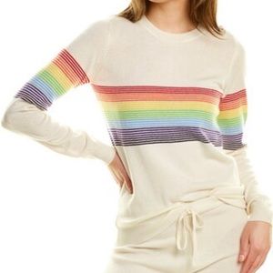 Mt Kendall merino wool sweater rainbow crewneck NWT size small